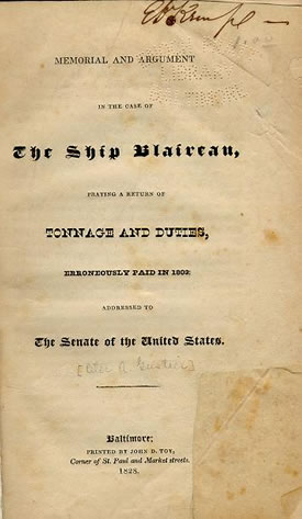 Title Page of 1828 Memorial and Argument