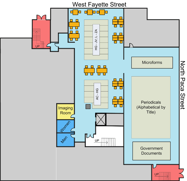 Map of Level 1 of the Library