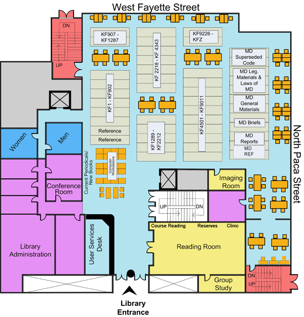 Map of Level 2 of the Library 