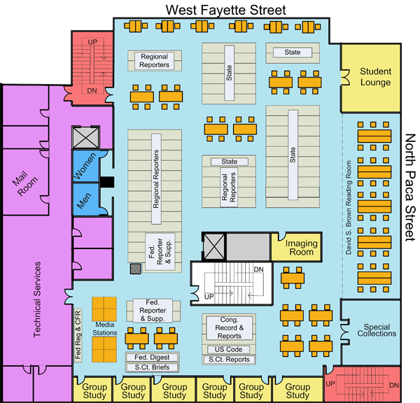 Map of Level 3 of the Library