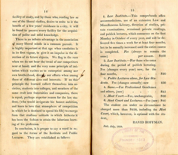 Pages 14-15 of the 1824 Student Address