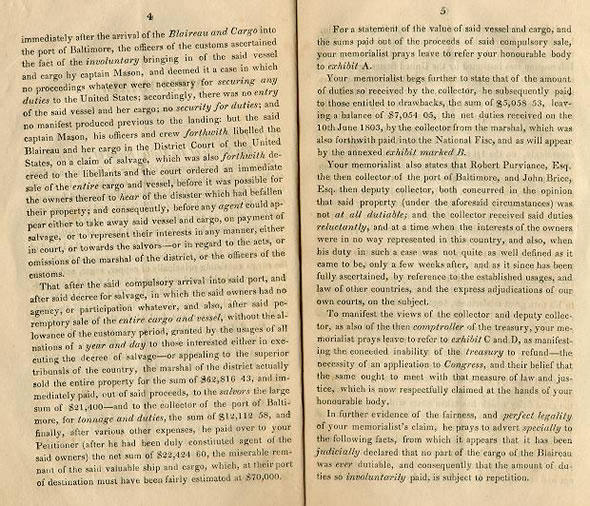 Pages 4-5 of 1828 Memorial and Argument