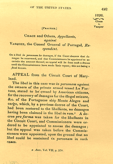 First Page of Chace v. Vasquez